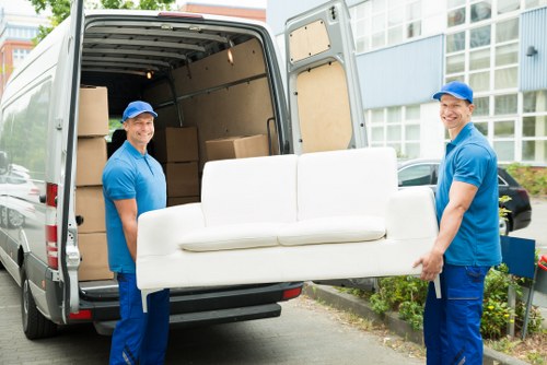 Professional movers assisting with a move
