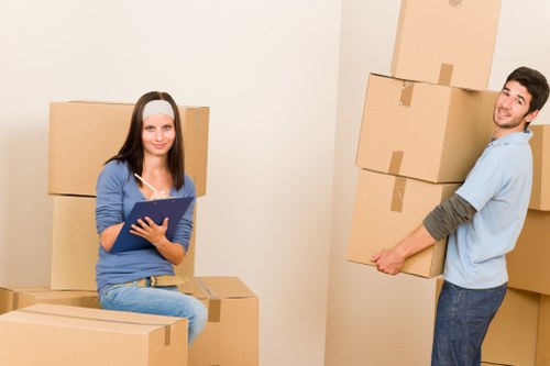 Settling into a new home with unpacked boxes and furniture