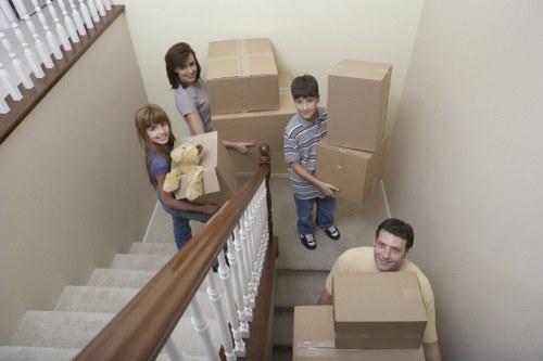 Removal service team efficiently packing items